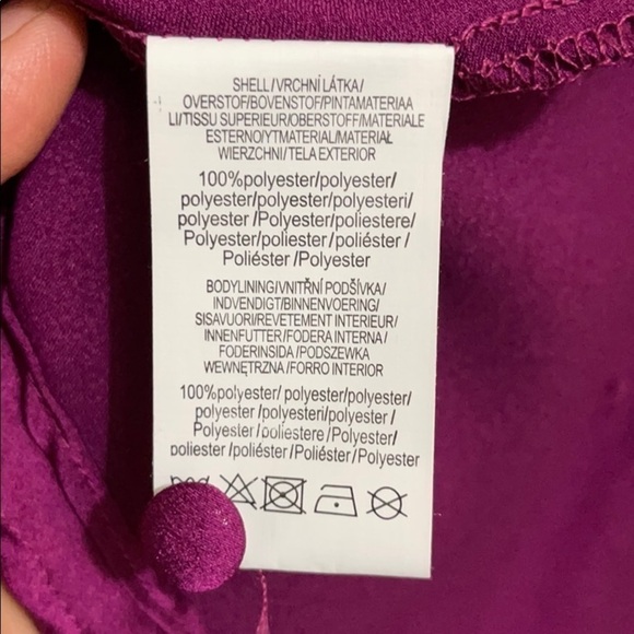 NWOT Glamorous Fuchsia Frill Surplice Peplum Satin Top US S - Picture 8 of 9